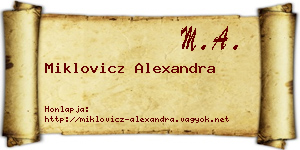 Miklovicz Alexandra névjegykártya